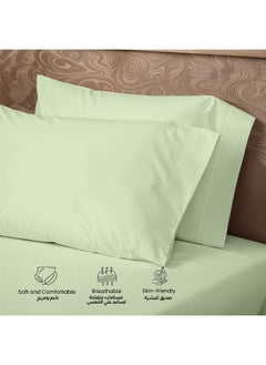 Rest 3-Piece Mint Green Plush 220X240 Flat Bedsheet Set Includes 1 Deep Pocket Flat Bedsheet And 2 Pillow Covers, Breathable And Machine Washable  - Image 3