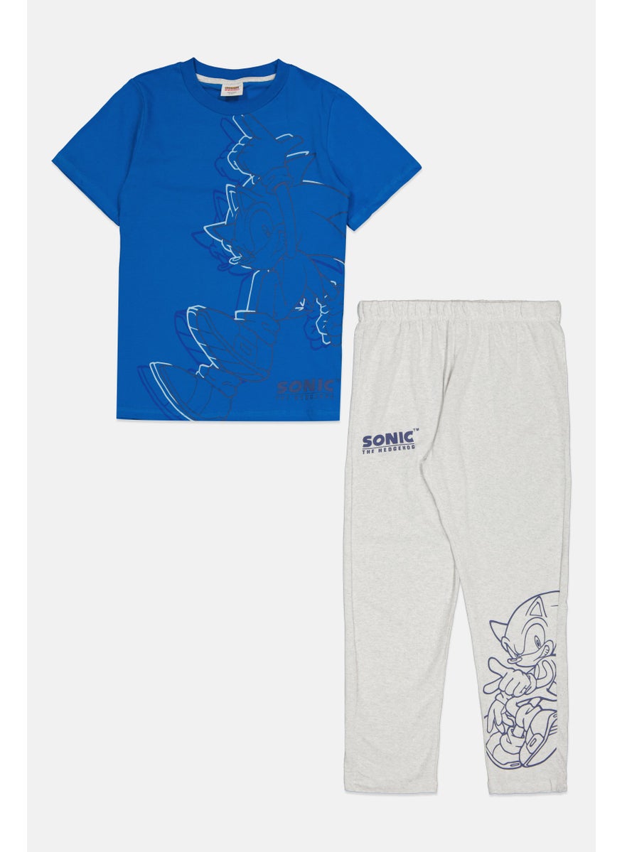 SONIC Kids Boy 2 Pcs Graphic Print Top And Bottom Pajama Set, Multicolor  - Image 1