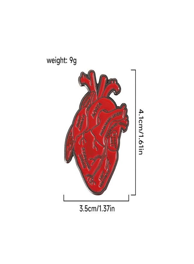 ROFARSO Red Heart Enamel Lapel Pin Set Anatomical Heart Pin, Accessory for Backpacks Clothing Bags Hats Shirts - Image 2