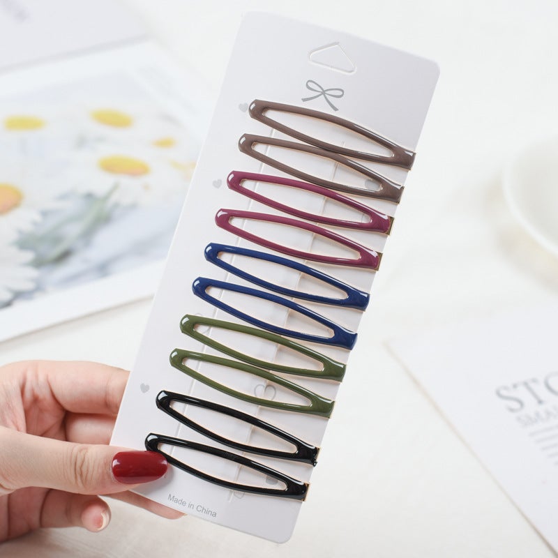 Generic Korean ins Broken Hair Clip Back Head Headwear Hair Clip Simple Side Clip One-character Clip Girls Hair Clip Top ClipBb clip dark color system [small 10]] Bb clip dark color system [small 10]]