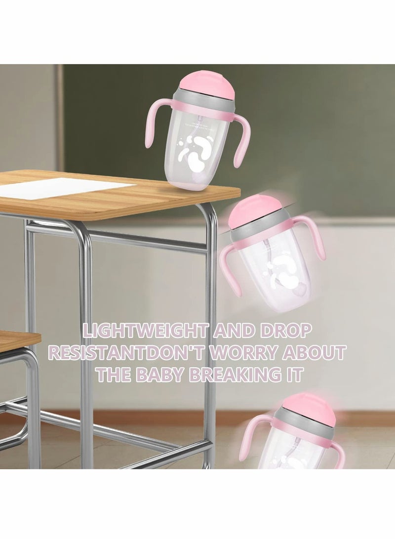 كاست ويف أكواب الشرب للأطفال بعمر 6+ أشهر ، كوب للأطفال بسعة 300 مل مصاصة ثقيلة ومقابض سهلة الإمساك ، زجاجة ماء للأطفال مع غطاء بسيط قابل للطي ، كوب تدريب للشرب المستقل ، كوب للأطفال الصغار خالٍ من الانسكاب 36 - Image 4