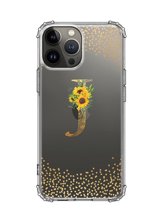 Stylizedd Monogram Design Classic Clear Cover for Apple iPhone 13 Pro Max Case Soft TPU Gel Thin Transparent Flexible Cover - J - Image 1