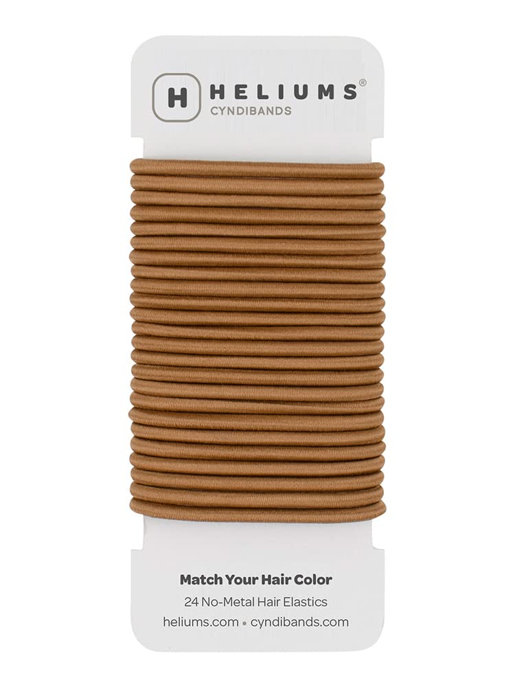 Cyndibands Elastic Hair Ties  Dark Golden Blonde  4mm x 175 Inch Diameter Ponytail Holders  24 Count