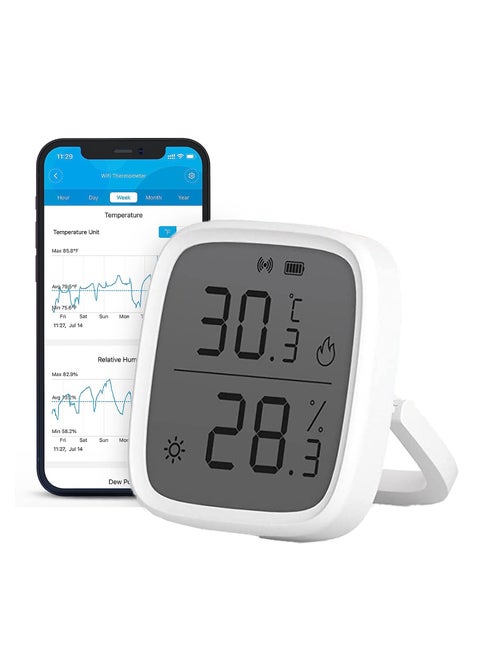 Zigbee Indoor Temperature Humidity Sensor, SNZB-02D LCD Zigbee Thermometer Hygrometer, Works with Alexa & Google Home for Remote Monitoring and Home Automation, ZigBee 3.0 Hub Required, 1-Pack