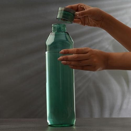 Nayasa Space Plastic Water Bottle 1150 ml | Set of 5 | BPA-Free Fridge Bottle for Home, Office, School, Gym | Leak-Proof & Durable | Green - Image 4