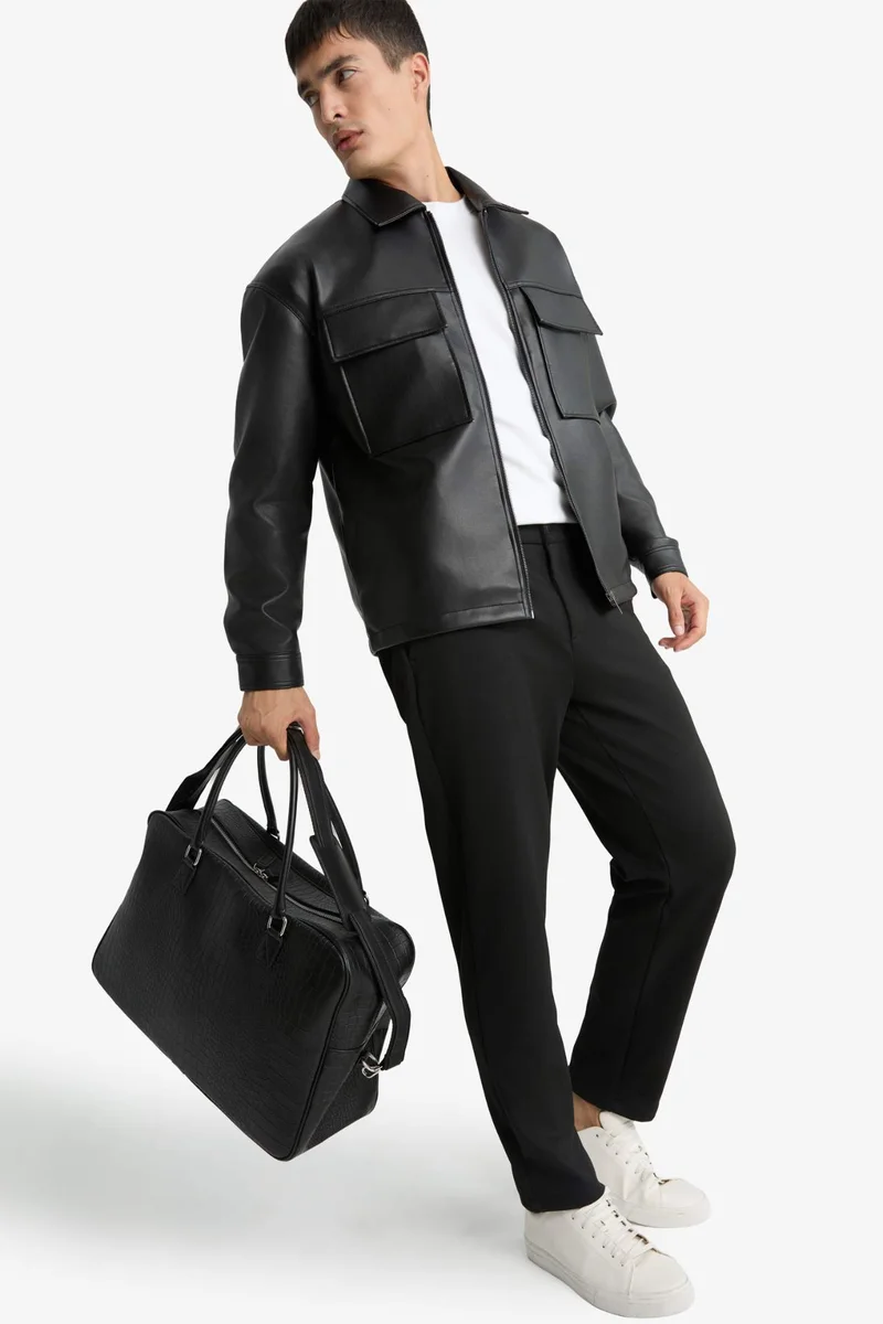 ديفاكتو AtolyeWolf x DeFacto Man Crocodile Patterned Faux Leather Suitcase