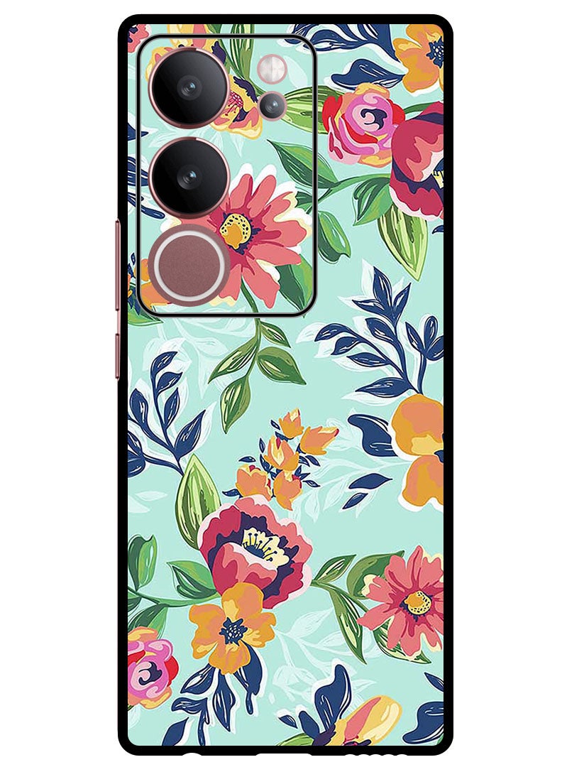 Theodor Protective Case Anti Scratch Shock Proof Bumper Cover For Vivo V29 - V29 Pro Paint Flowers - Image 1