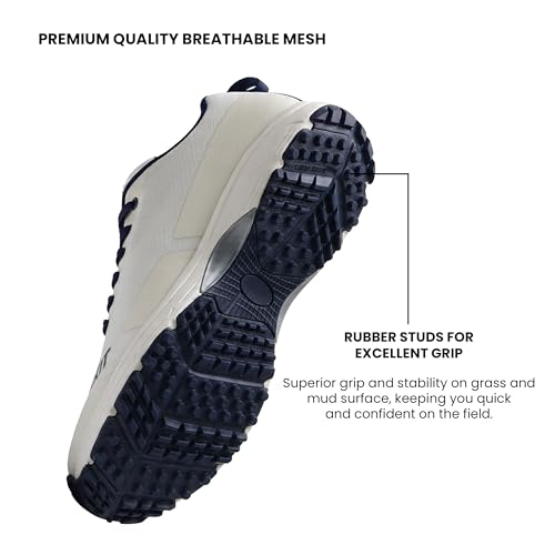 Sixit SeamTech Men’s Cricket Shoes - White/Navy - 6 - Image 2