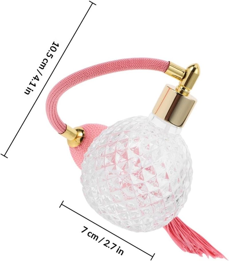 Refillable Perfume Sprayer Glass Bottle 100ml Long Tube Airbag Design Pink Vintage Style for Travel and Daily Use - Image 2