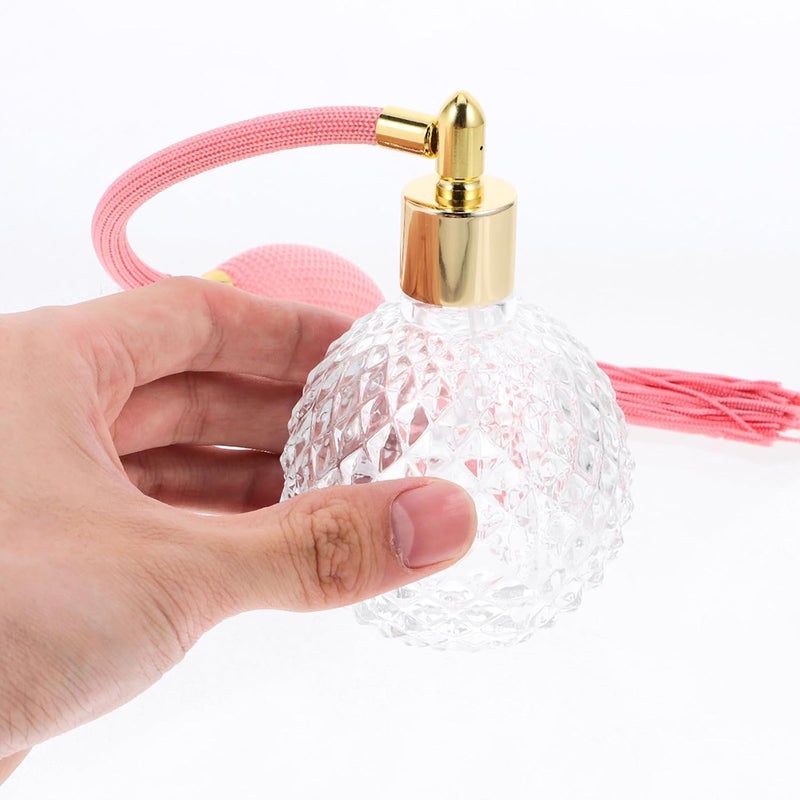 Refillable Perfume Sprayer Glass Bottle 100ml Long Tube Airbag Design Pink Vintage Style for Travel and Daily Use - Image 4