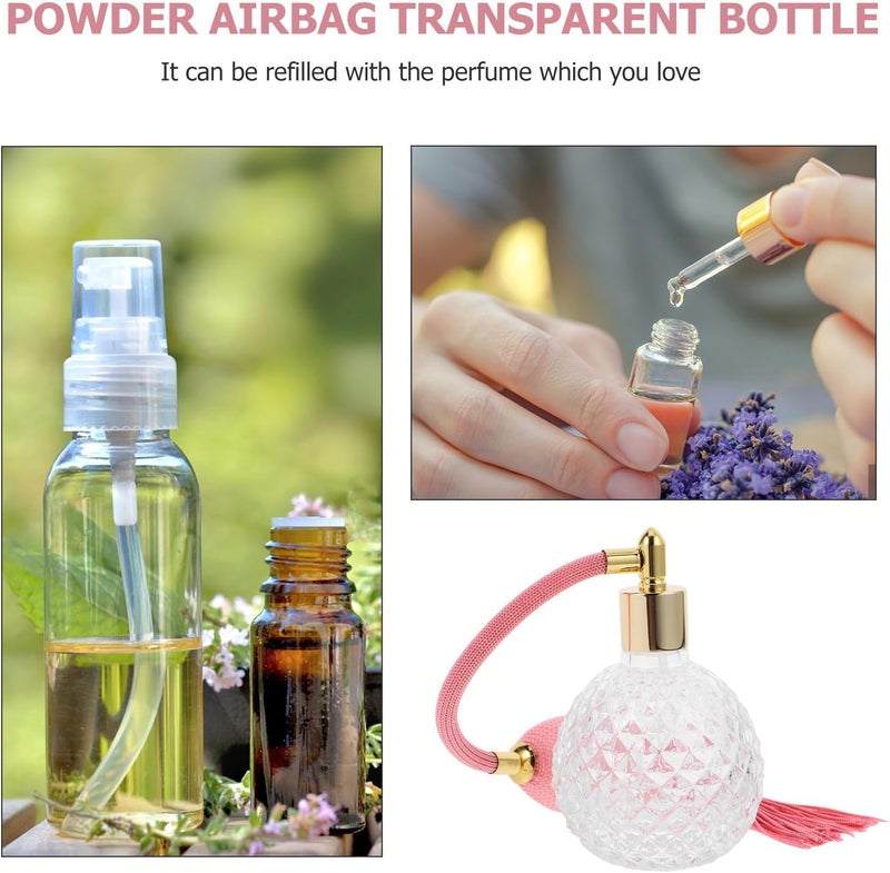Refillable Perfume Sprayer Glass Bottle 100ml Long Tube Airbag Design Pink Vintage Style for Travel and Daily Use - Image 3