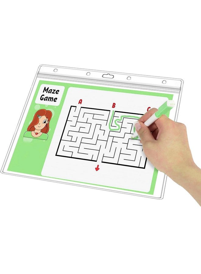 بيبيل 10 عبوات من حاملي تذاكر العمل، 8 1/2 بوصة × 11 بوصة، واقيات صفحات بسحاب مقاومة للماء شديدة التحمل، حاملات تذاكر متجر تخزين المستندات الجافة (Clearvertical) - Image 3