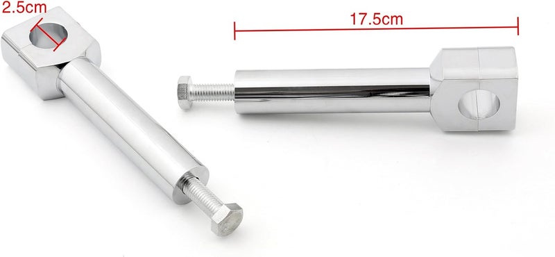 Artudatech 6" Motorcycle Handlebar Riser Set for Harley Davidson 1" Bar - Chrome - Image 3