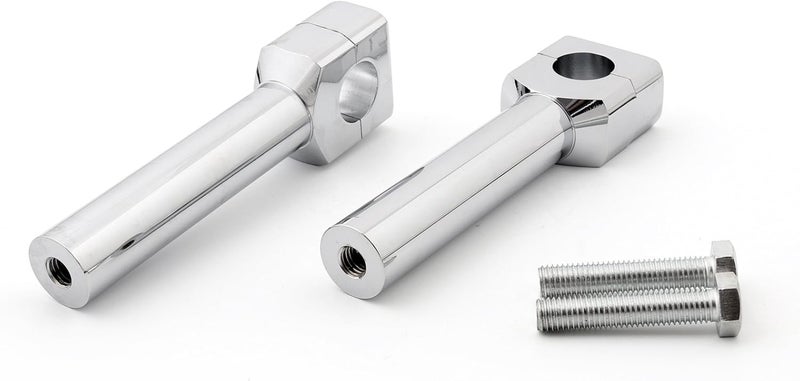 Artudatech 6" Motorcycle Handlebar Riser Set for Harley Davidson 1" Bar - Chrome - Image 1