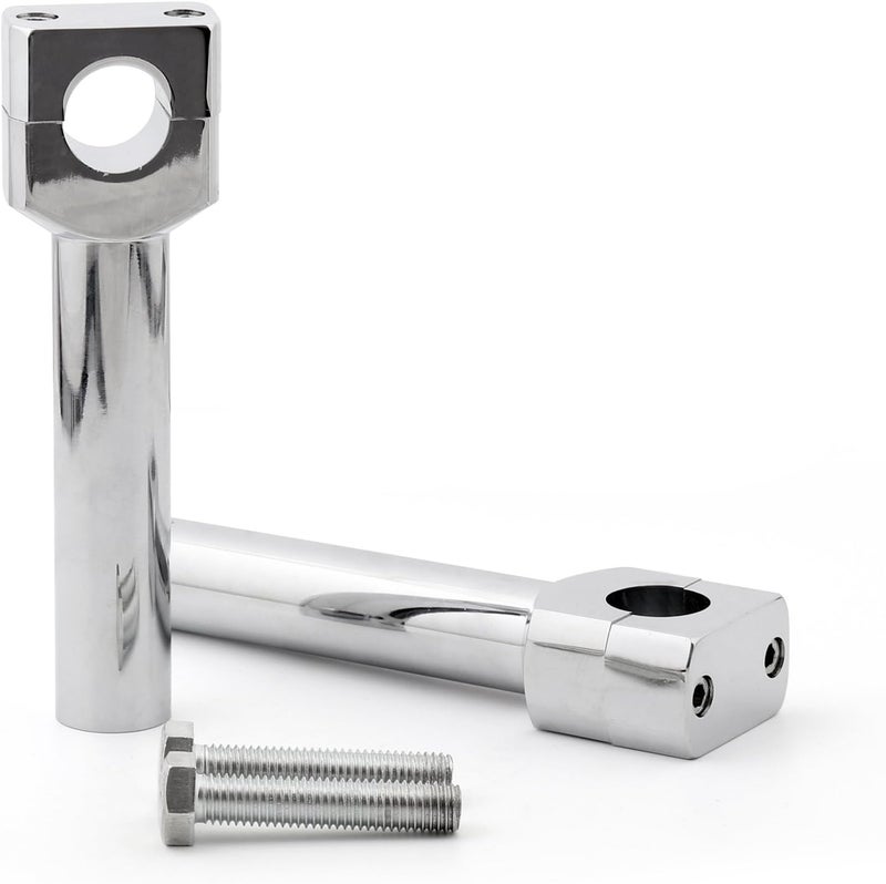 Artudatech 6" Motorcycle Handlebar Riser Set for Harley Davidson 1" Bar - Chrome - Image 2