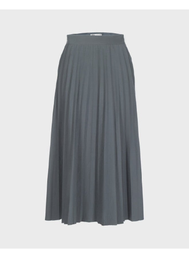 Zara Solid Color High Waist Pleated Midi Skirt - Image 1