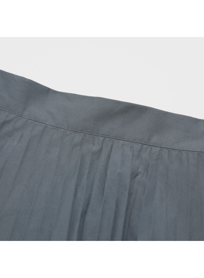 Zara Solid Color High Waist Pleated Midi Skirt - Image 4