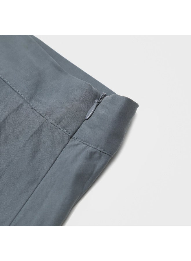 Zara Solid Color High Waist Pleated Midi Skirt - Image 5