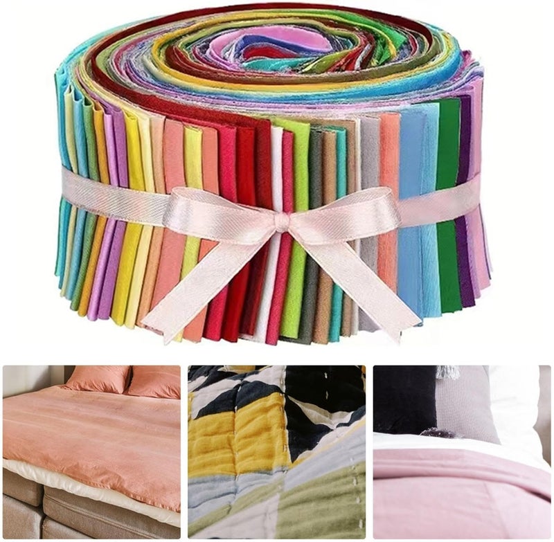 40 Pieces Fabric Strips Bundles Cotton Quilting Patchwork Craft Precut Floral Cloth Suitable for Handmade Wallets Toys Table Mats Gift - Image 4