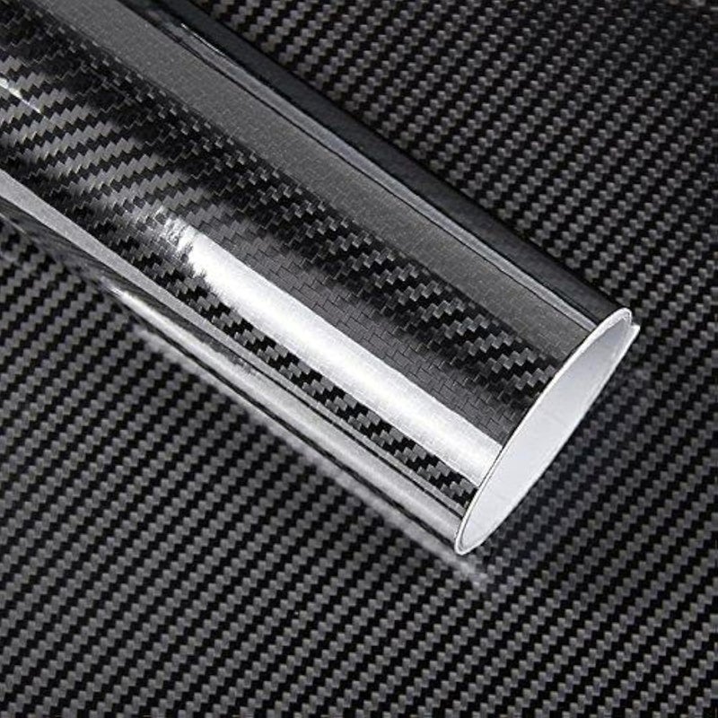 KAPIX Self Adhesive 4D Vinyl Carbon Fiber Textured Sheet Roll for Cars and Motorcycles, Interior/Exterior DIY Decoration | Black Carbon Fiber || (1 x 3 Ft, Carbon Wrap Film) - Image 1