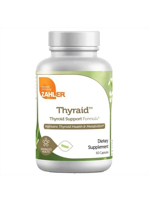 Thyraide, Thyroid Support Supplement with Iodine and L-Tyrosine, Helps Maintain Thyroid Health & Metabolism, Certified Kosher, 60 Capsules