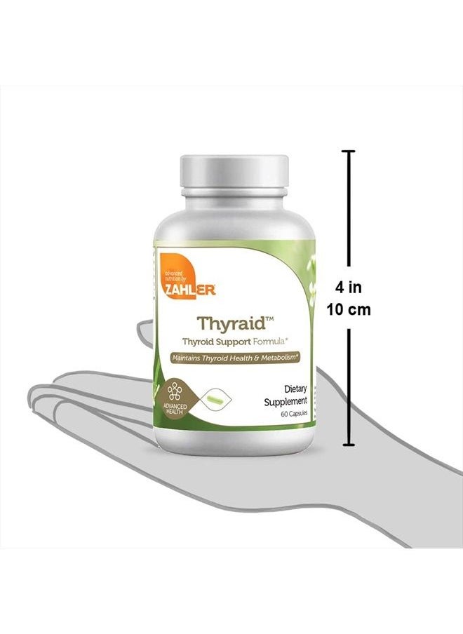 Thyraide, Thyroid Support Supplement with Iodine and L-Tyrosine, Helps Maintain Thyroid Health & Metabolism, Certified Kosher, 60 Capsules