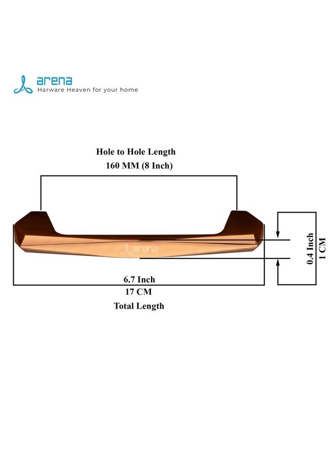 أرينا مقبض خزانة أرينا الزنكي (10 قطع) مقاس 8 بوصات، مقبض سحب خزانة باللون الذهبي الوردي لجميع أنواع خزائن المطبخ والأبواب والأثاث الخشبي ومقبض الأدراج ومقابض سحب الخزانة - Image 2