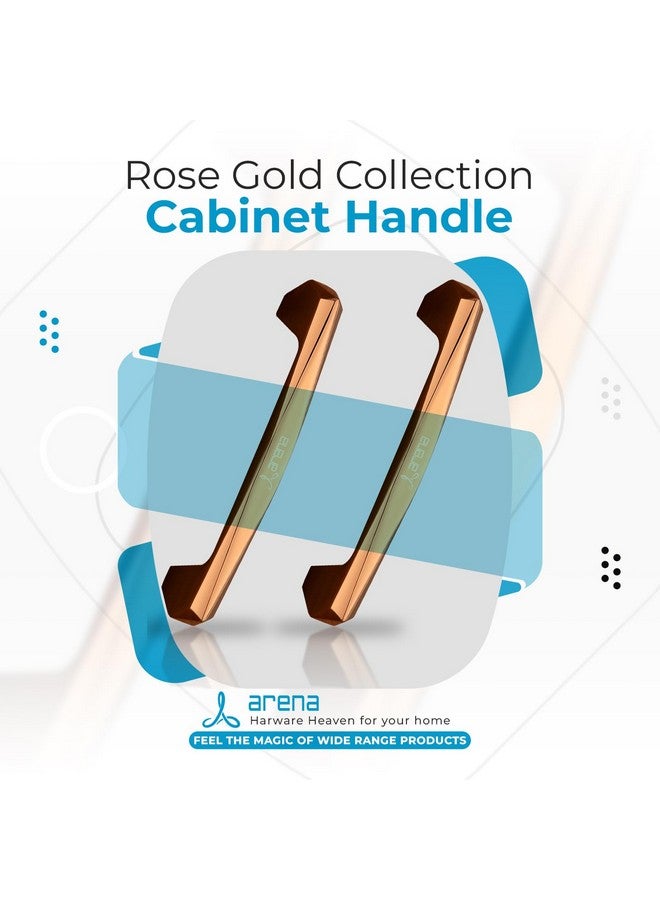 أرينا مقبض خزانة أرينا الزنكي (10 قطع) مقاس 8 بوصات، مقبض سحب خزانة باللون الذهبي الوردي لجميع أنواع خزائن المطبخ والأبواب والأثاث الخشبي ومقبض الأدراج ومقابض سحب الخزانة - Image 3