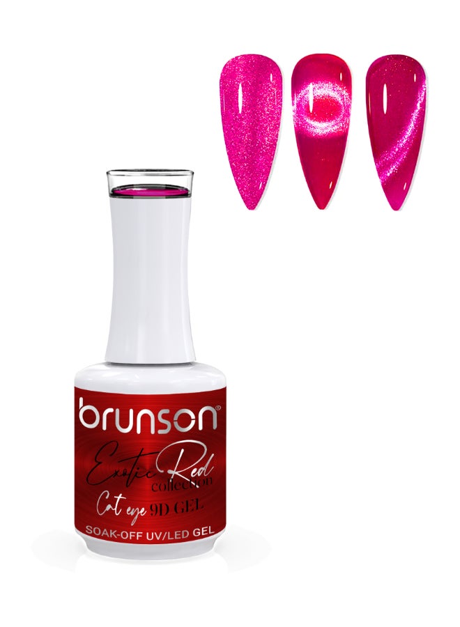 brunson Universal Cat Eye Gel Nail Polish, Exotic Red 9D Magnetic Nail Polish Glitter Shimmer with Magnetic Soak Off  UV/LED Gel Polish Nail Art painth  BER9D17 - Image 1