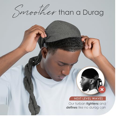 CAPLORD Silk Satin Lined Halo Turban Head Wrap Pre-Tied Skull Cap for Men and Women Sleeping Bonnet Hair Cover Chemo Hair Loss Hat Sleep Bonnet - Image 3