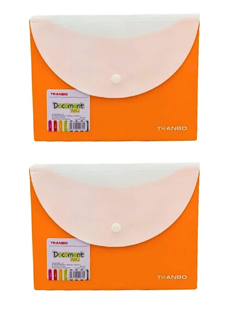 TRANBO Document Bag A4 Size Orange Color (Pack Of 2) - Image 2