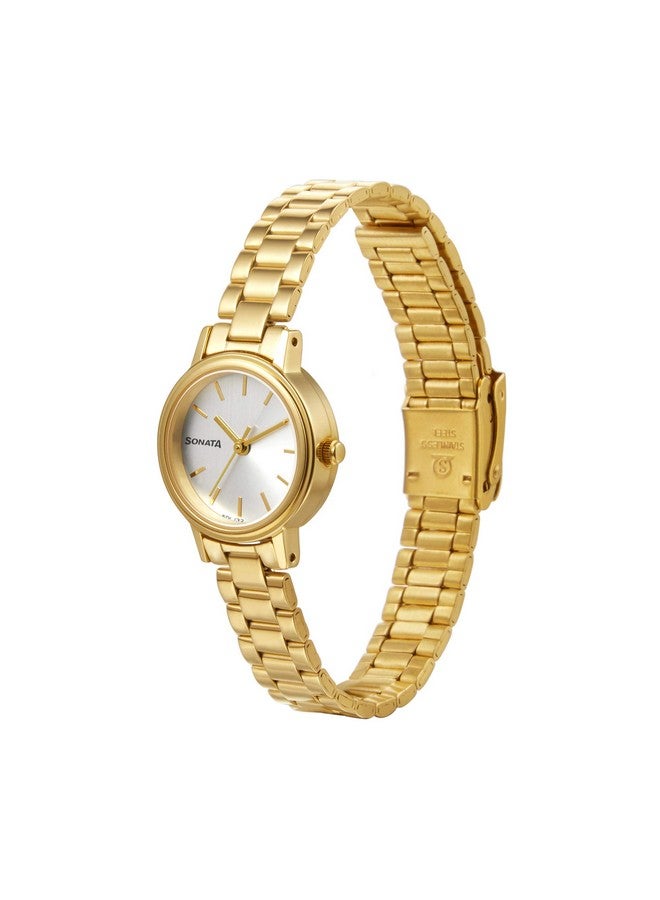 سوناتا ساعة سوناتا إسينشالز للنساء بمينا بيضاء وحزام من الفولاذ المقاوم للصدأ - NS8096YM06 - Image 2