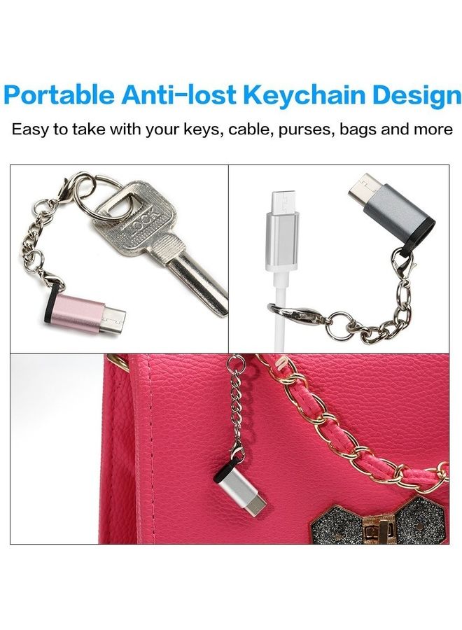 GO-DES USB-C Male To Micro USB Female Charger Connector With Keychain Black - Image 5