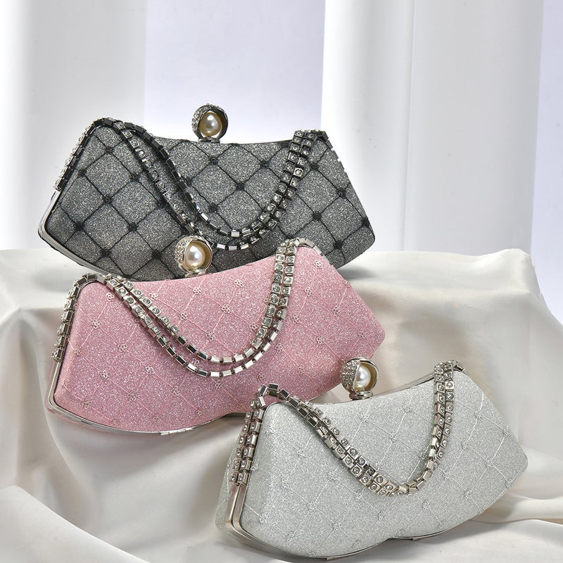 New Plaid Personality Dinner Ladies Bag Elegant Temperament Portable Banquet Bag - Image 3