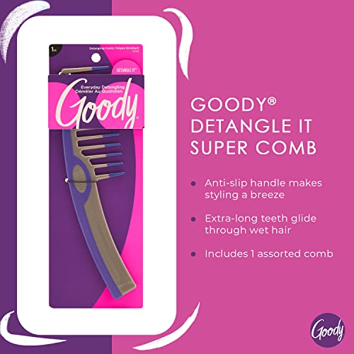 Goody Styling Essentials Detangling Comb Color May Vary Suitable for All Hair Types Fine Tooth Comb Detangles Wet or Dry Hair Styling Accessories for Women Men Boys and Girls - Image 5