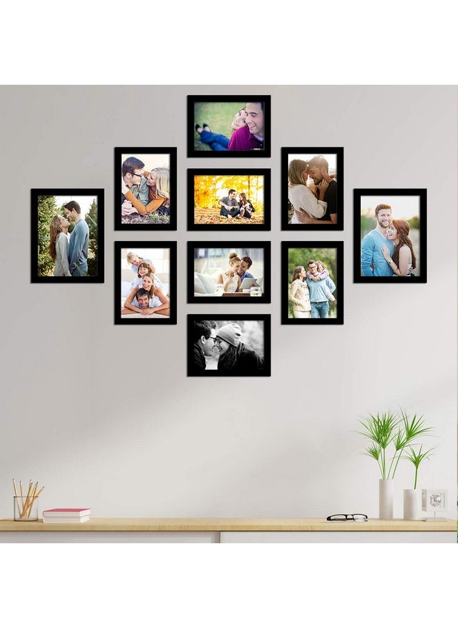 Art Street Art Street Photo Frame For Wall Set of 10 Black Picture Frames For Home Decoration, Wall Decor EcoSeries -Size -6x8,5x7 Inches,Medium Density Fibreboard;Synthetic Wood;Plexiglass, Rectangular  - Image 1