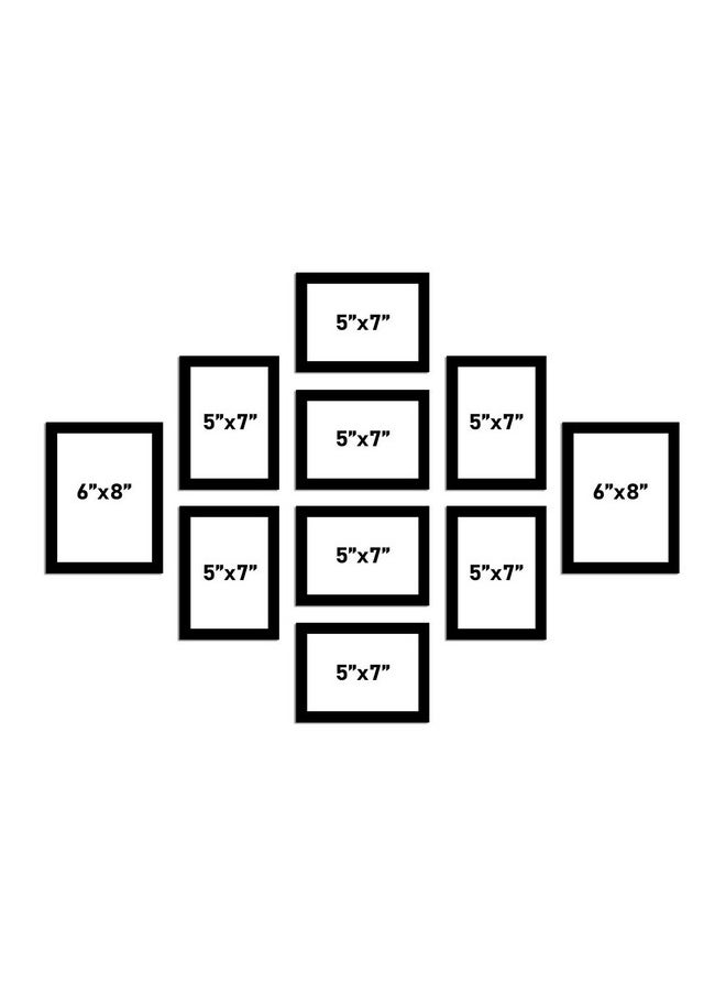 Art Street Art Street Photo Frame For Wall Set of 10 Black Picture Frames For Home Decoration, Wall Decor EcoSeries -Size -6x8,5x7 Inches,Medium Density Fibreboard;Synthetic Wood;Plexiglass, Rectangular  - Image 2