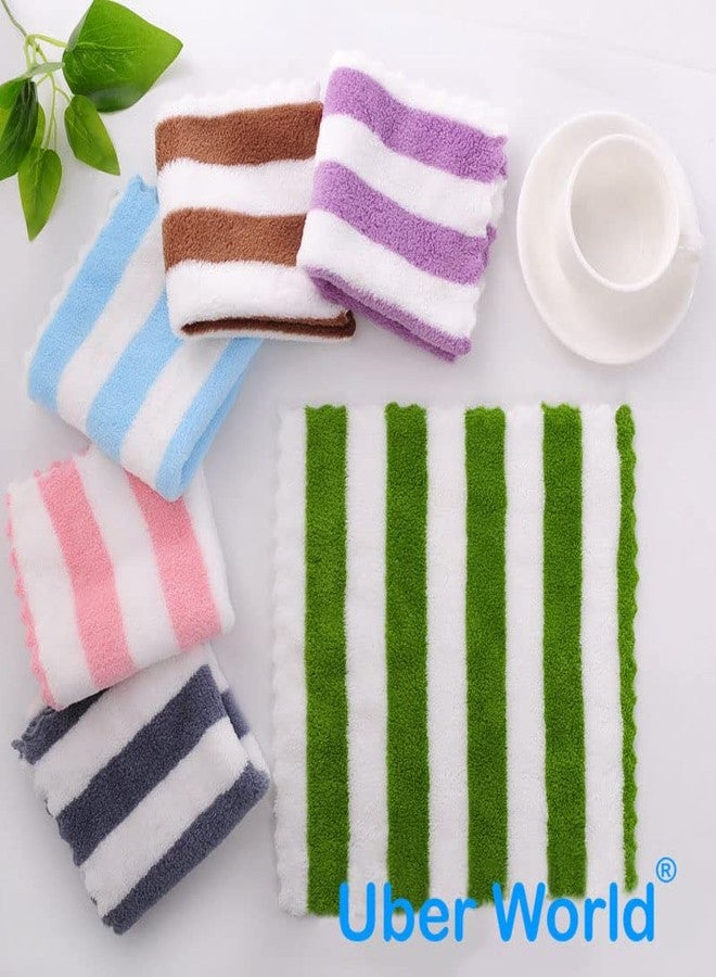 Uber World Baby Washcloths, Small Burp Cloths and Baby Wipes - Microfiber Coral Fleece Ultra Absorbent and Soft for Newborn, Infant and Toddlers - Multicolored Pack of 24 - Image 2