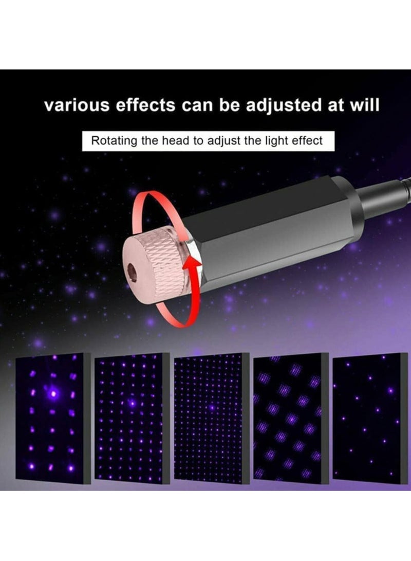 CMGTYYD 2pcs Mini LED Star Projector Lights, Durable Mini USB Plug Romantic Star Projector Lights for Car, Bedroom, Living Room, Party (Red and Purple), Decorative Lighting - Image 3