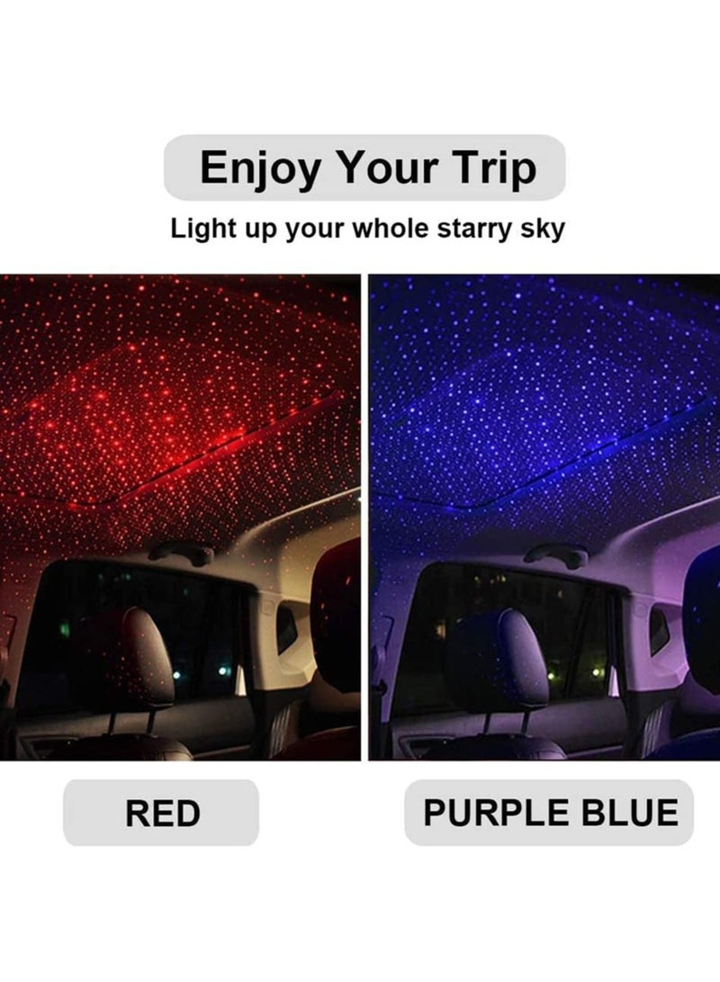 CMGTYYD 2pcs Mini LED Star Projector Lights, Durable Mini USB Plug Romantic Star Projector Lights for Car, Bedroom, Living Room, Party (Red and Purple), Decorative Lighting - Image 4