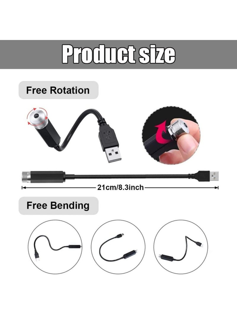 CMGTYYD 2pcs Mini LED Star Projector Lights, Durable Mini USB Plug Romantic Star Projector Lights for Car, Bedroom, Living Room, Party (Red and Purple), Decorative Lighting - Image 2