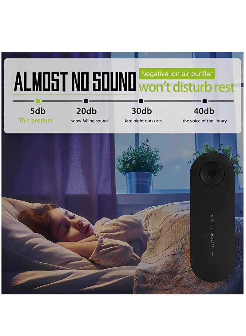 Arabest Plug-in Negative Ion Air Purifier, Mini Portable Air Cleaner, Air Ionizers for Home Bedroom Pets, Bathroom Odor, Pollen, Dust, Pet Dander (Black) - Image 5