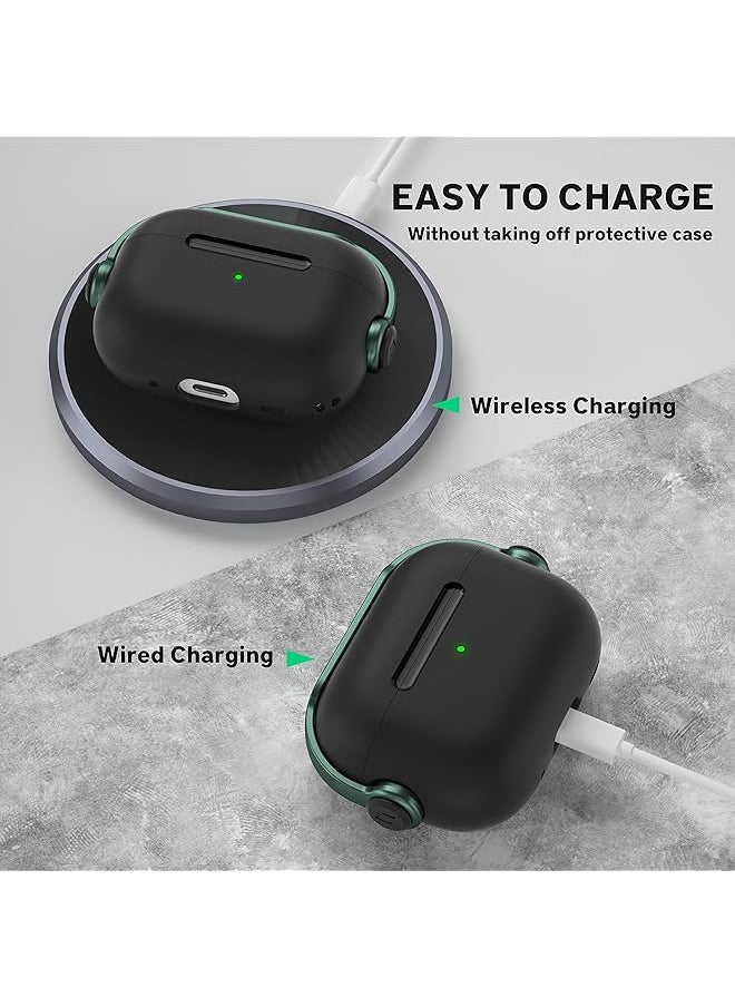 erorex - For Airpods 4 Case Compatible With Airpods 4Th Generation Case 2024 Usb C，Music Creative Headset Earphone Protective Case With Secure Lock & Keychain Green - Image 1