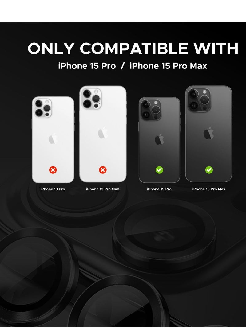 ليمتليس واقي عدسة الكاميرا iPhone 15 Pro Max iPhone 15 Pro مع ملحقات واقي الشاشة من الزجاج المقوى، مقاوم للخدش، سهل التركيب (أزرق داكن، iPhone 15 Pro/15 Pro Max) - Image 3