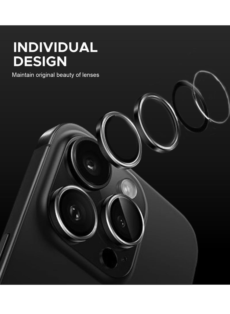 ليمتليس واقي عدسة الكاميرا iPhone 15 Pro Max iPhone 15 Pro مع ملحقات واقي الشاشة من الزجاج المقوى، مقاوم للخدش، سهل التركيب (أزرق داكن، iPhone 15 Pro/15 Pro Max) - Image 4