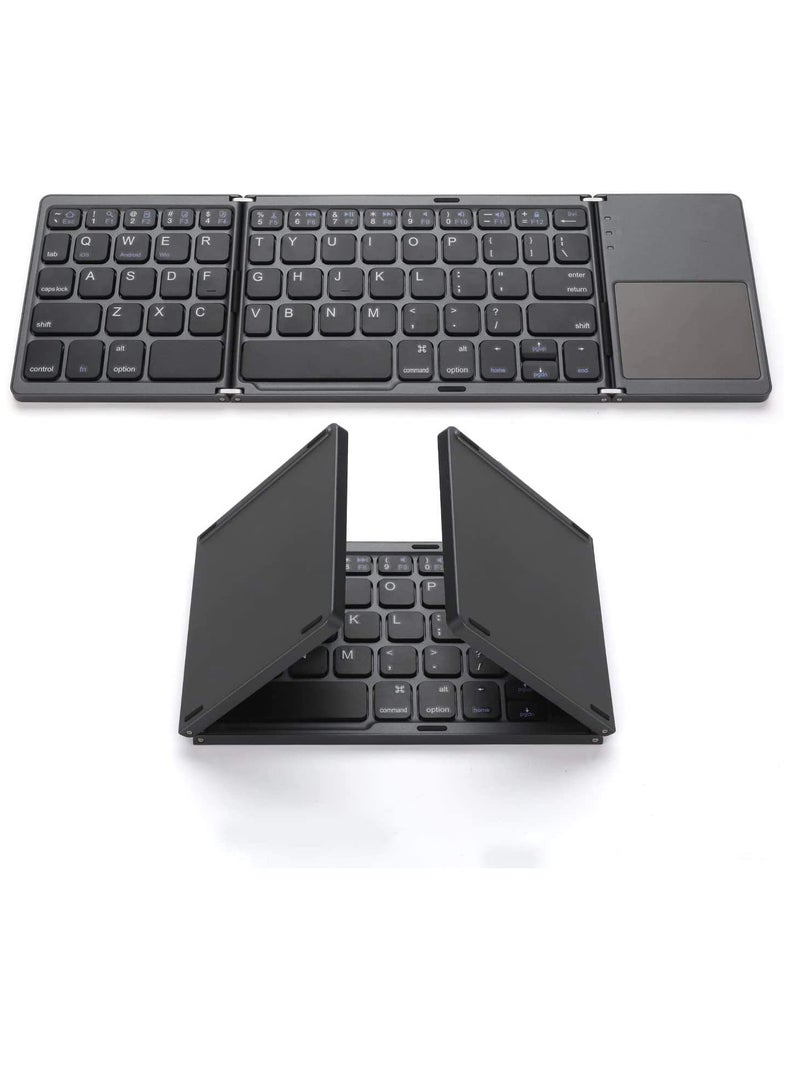 Wireless Foldable Keyboard With Touchpad Dark Grey - Image 1