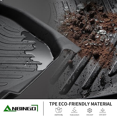 ANBINGO®-Floor Mats for Genesis GV70 2022 2023 2024 2025 (Not Fit Electrified GV70) All Weather TPE Fits Front& Rear Row Waterproof Car GV70 Floor Mats GV70 Accessories-Black - Image 4