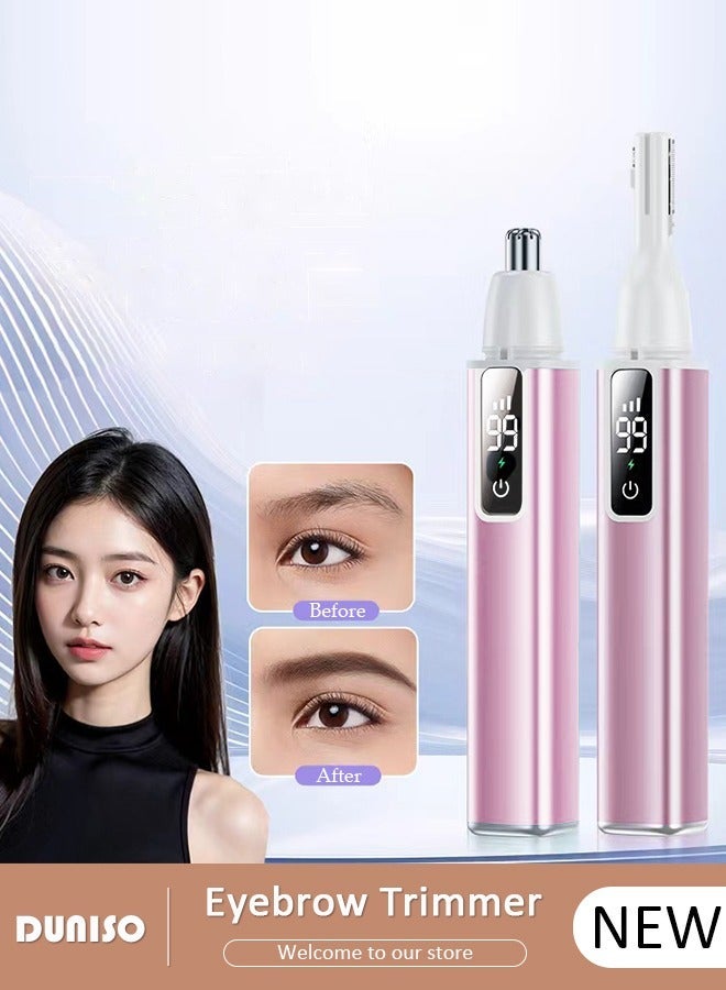 DUNISO Electric Eyebrow Trimmer, Rechargeable Painless Hair Remover with 3 Gear Adjustment , Detachable Cordless Eyebrow Hair Remover with LED Display, Facial Hair Remover for Women - Image 1