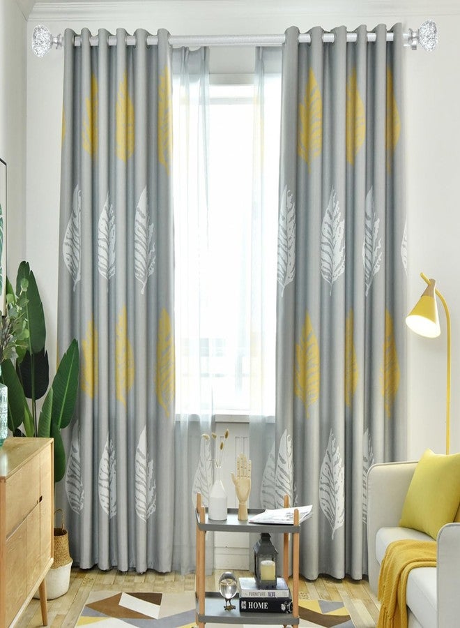 EQURROY Silver Double Curtain Rod for Windows 48 to 84 Inch: Double Window Treatment Curtain Rod Heavy Duty Adjustable from48 to 84 Inch - Silver Foil Resin Finials and Double Curtain Rod - Image 2
