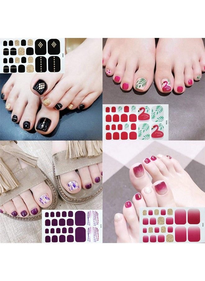 DANNEASY - 20 Sheets Toe Nail Stickers Full Nail Wraps Self Adhesive Toenail Polish Strips Toes Nail Stickers Toenail Stickers Polish Manicure Sticker With Nail File Cuticle Stick - Image 1